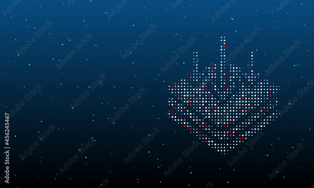Poster on the right is the absorbent symbol filled with white dots. background pattern from dots and circle