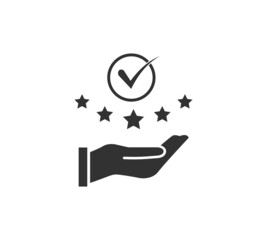 Modern value icon, top service rating icon on white background