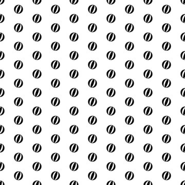 Square seamless background pattern from black beach ball symbols. The pattern is evenly filled. Vector illustration on white background © Alexey