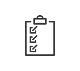 clipboard checklist or clipboard survey form line art vector icon for apps and websites