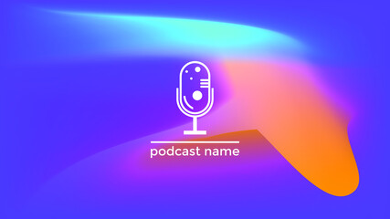 PODCAST ABSTRACT COLORFUL GRADIENT DESIGN BACKGROUND VECTOR. GOOD FOR COVER DESIGN, BANNER, WEB,SOCIAL MEDIA