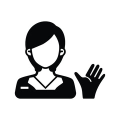 Advise, avatar icon. Black vector graphics.