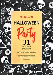 watercolor halloween party poster template design vector illustration