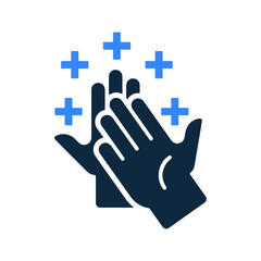 Clean, hands icon. Simple editable vector design isolated on a white background.