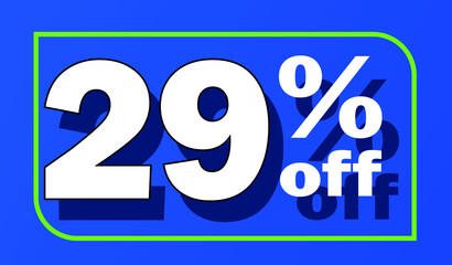 Sale tag 29 percent off - blue - for promotion offers and discounts