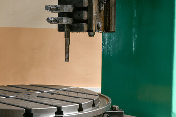 A cutter on a slotting machine for cutting a keyway.