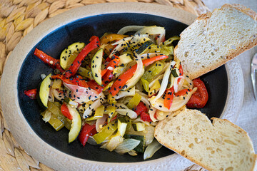bowl of steamed mixed vegetables