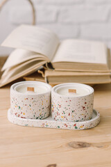 Scented candles for home. Natural