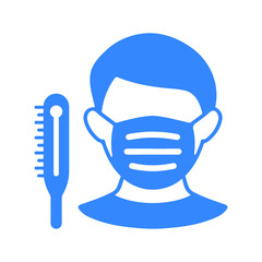 Coronavirus, fever, temperature icon. Blue color design.