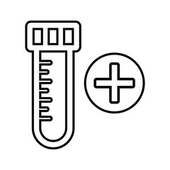 Coronavirus, positive, test outline icon. Line art vector.