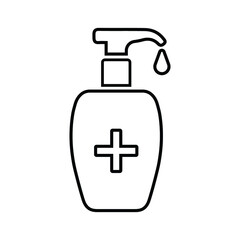 Coronavirus, sanitizer, disposer line icon. Outline vector.