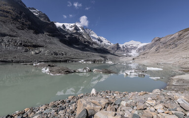 Blick über den Gletschersee zum Glockner