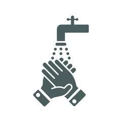 Coronavirus, washing, hands icon. Gray vector graphics.