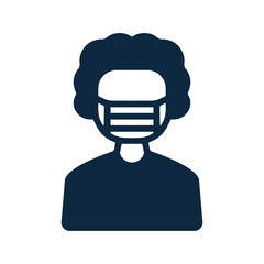 covid-19, man, mask icon. Simple editable vector design isolated on a white background.