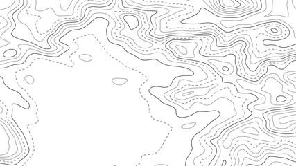 Topographic map with lines on a white background. Geographic map concept. Vector illustration