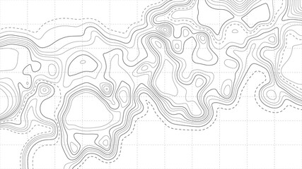 Topographic map with lines on a white background. Geographic map concept. Vector illustration