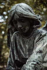statue of angel at the cemetery
