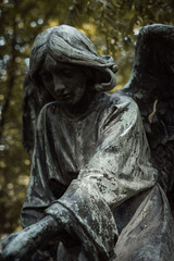 statue of angel at the cemetery