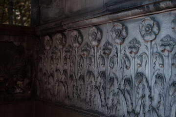 detail of a wall at the cemetery