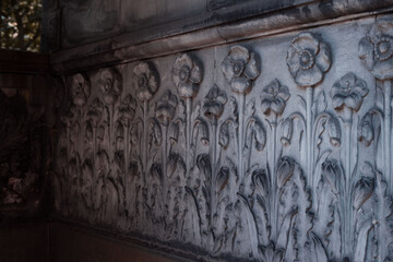 detail of a wall at the cemetery