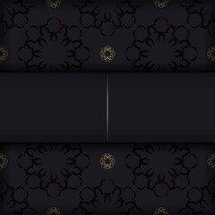 Black postcard with indian ornament