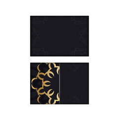 Brochure in black with gold greek ornament