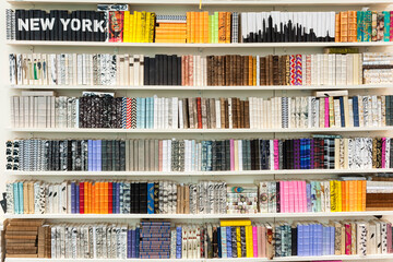 Shelves with books  no titles - generic. New York City, NY, USA