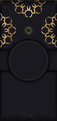 Brochure in black with gold luxury pattern