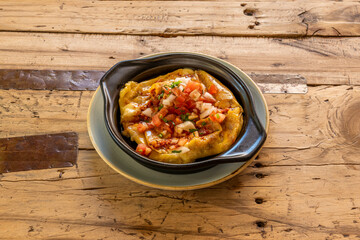 Mexican Chili Cheese Casserole with Spicy Beef, Pico de Gallo and Lots of Cilantro