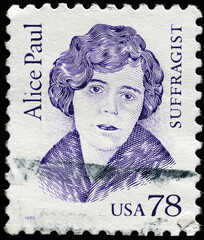 American suffragist Alice Paul on postage stamp