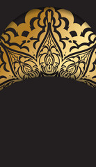 Dark color brochure with gold Indian pattern