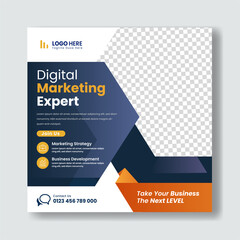 Creative business agency Digital marketing promotional social media instagram post or facebook post banner 
design web banner template 