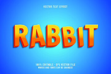 Rabbit text, editable font effect