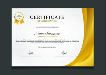 Luxury gold certificate design.