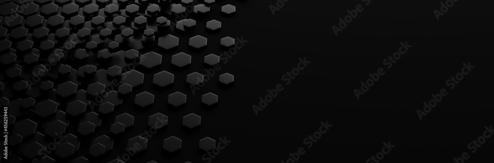 Poster abstract black 3d background. abstract hexagonal geometric.