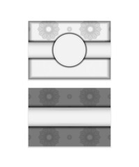 Fototapeta premium For you Printable design postcard template in white with black mandala patterns. Preparing an invitation with a place for your text and ornaments.
