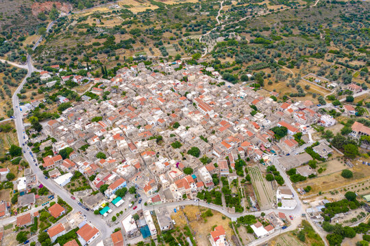Medieval village of Kalamoti is one of the main mastihochoria villages, Chios island, Greece.