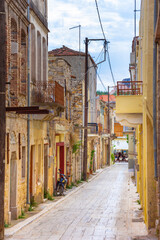 Medieval village of Kalamoti is one of the main mastihochoria villages, Chios island, Greece.