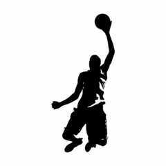 basketball scoring flying player vector symbol