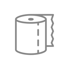 Toilet paper line icon. Paper roll, tear-off strip, hygiene products