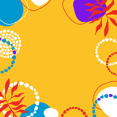 Square yellow trendy editable template for social networks stories, vector illustration. Design backgrounds for social media.