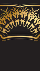 Greeting flyer black with gold greek ornament