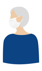 old woman with mask