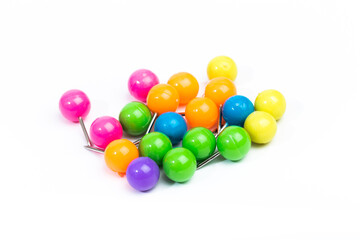 round colored pins  isolated  - Image
