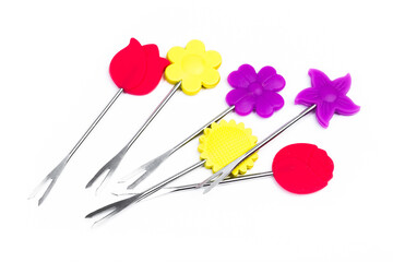 colorful snack skewers  isolated  - image