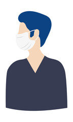 profile man with mask