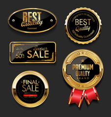 Obraz premium Golden sale labels retro vintage design collection 