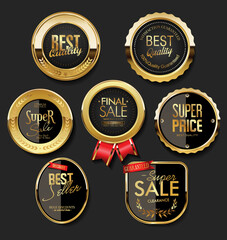 Golden sale labels retro vintage design collection 