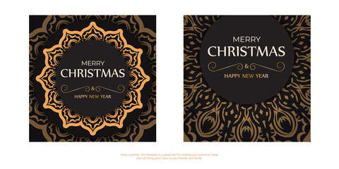 Fototapeta na wymiar Greeting poster Happy New Year and Merry Christmas white color with winter ornament.