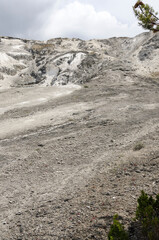 thermal springs and limestone formations at mammoth hot springs in Wyoming in America